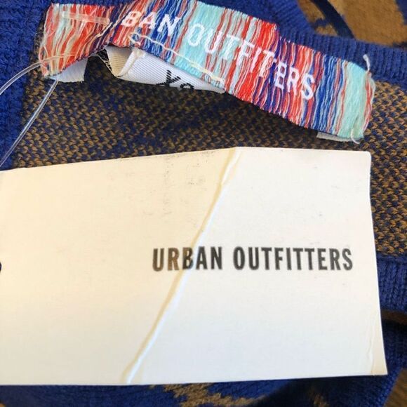 NWT Urban Outfitters Charlie Blue and Gold Argyle Racerback Mini Dress - Picture 9 of 14